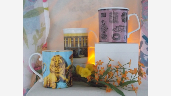 Gift-Quality Fine China Coffee Mugs - Set of Three - Free Shipping!