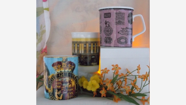 Gift-Quality Fine China Coffee Mugs - Set of Three - Free Shipping!