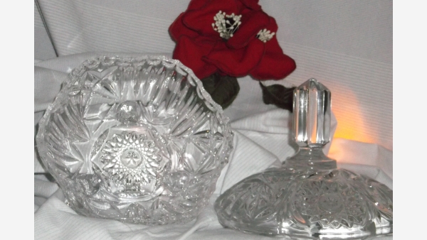 Crystal Footed Candy Dish and Lid - Gift Quality