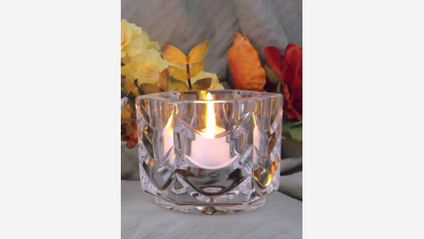 Crystal Tea-light Votive Holders - Group of Three