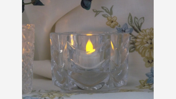 Crystal Tea-light Votive Holders - Group of Three