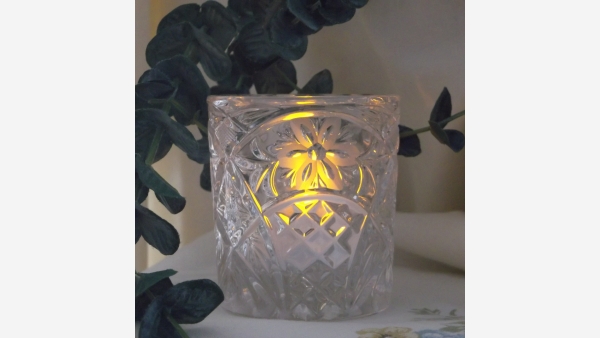 Crystal Tea-light Holder - Victorian Lace Pattern