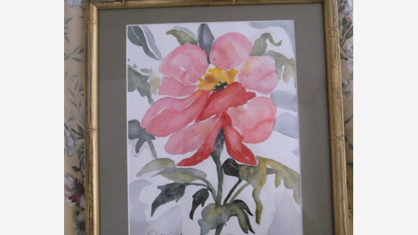Original Floral Watercolor in Quality Custom Framing - Free Shipping!