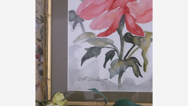 Original Floral Watercolor in Quality Custom Framing - Free Shipping!