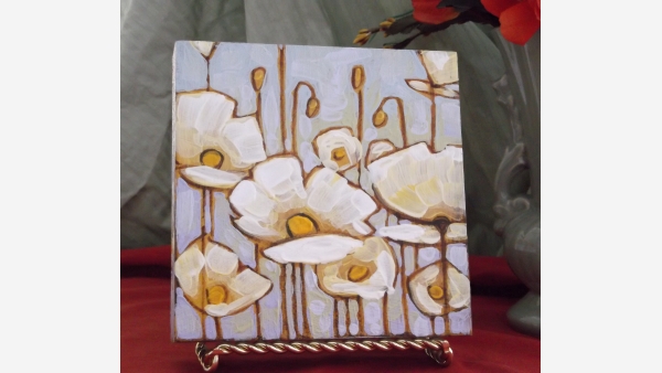 Original Oil Painting on Wood Box Frame