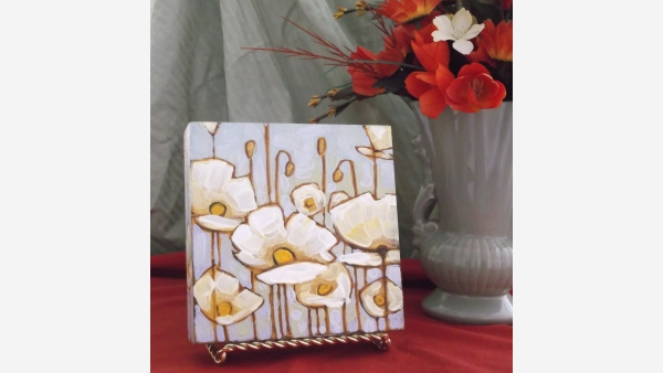 Original Oil Painting on Wood Box Frame