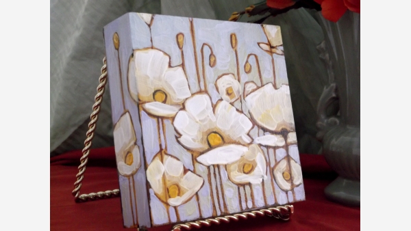 Original Oil Painting on Wood Box Frame