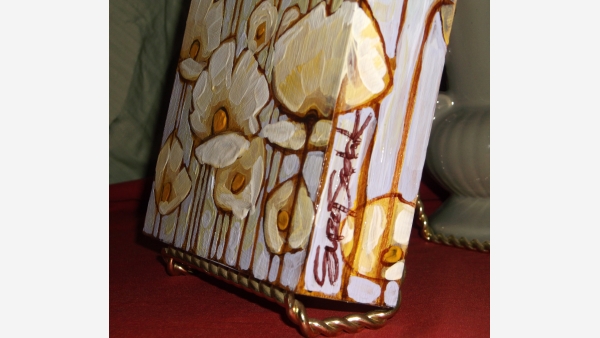 Original Oil Painting on Wood Box Frame
