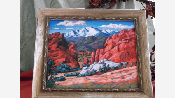 Original Acrylic Painting - Red-Rocks Formation