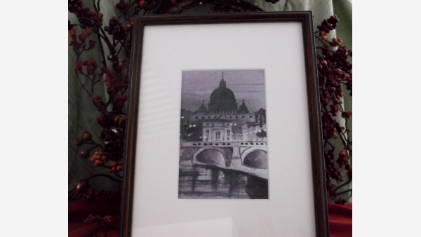 Original Watercolor - European Bridge