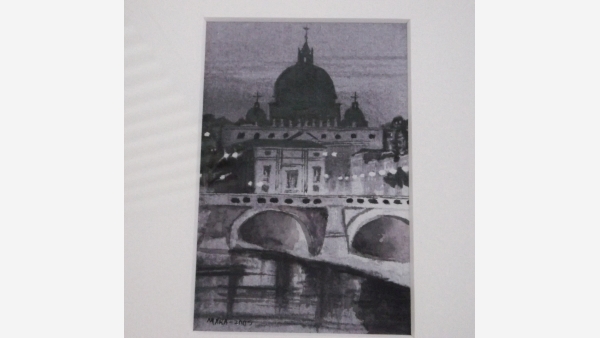 Original Watercolor - European Bridge