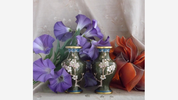 home-treasures.com - Pair Cloisonne Oriental Vases - Free Shipping!