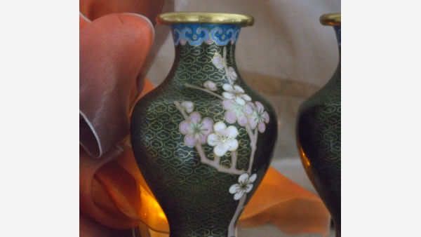 home-treasures.com - Pair Cloisonne Oriental Vases - Free Shipping!