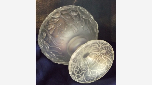 Fenton "Water Lily" Satin-Glass Compote Dish