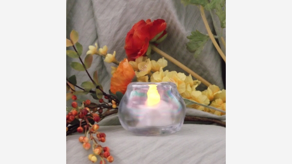 Hefty Opalescent-Glass Votive/Tea-light Holder