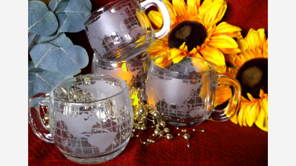 home-treasures.com - Nescafe Globe Glass Mugs - Free Shipping!