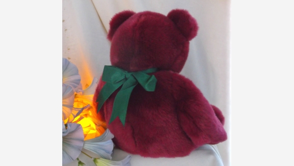 Teddy the Beanie Baby Stuffed Bear - Rare Cranberry Color - Free Shipping!