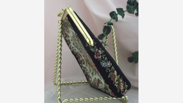 Vintage Petit-Point Needlepoint Evening Purse - A Fine Gift!