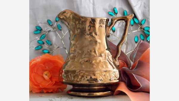 home-treasures.com - Copper-Colored Glazed Ewer - England