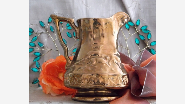 home-treasures.com - Copper-Colored Glazed Ewer - England