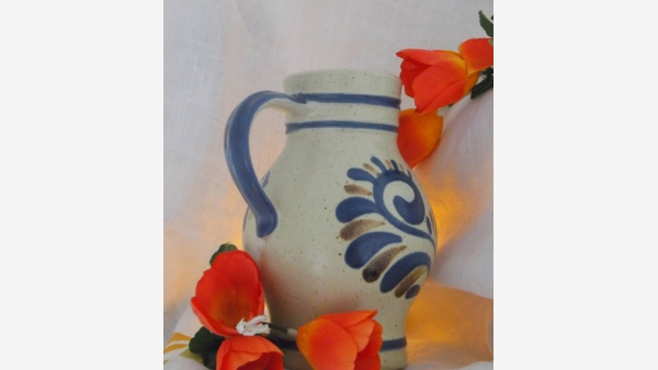 German Handcrafted Stoneware Ewer - A Fine Gift! - Free Shipping!