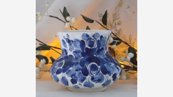 Delft-Blue Handpainted Cottage Pitcher