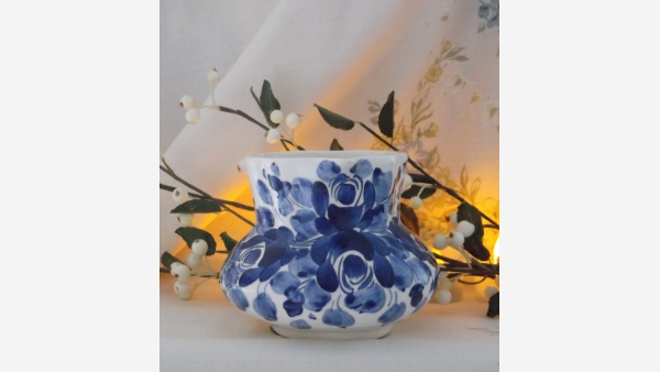 Delft-Blue Handpainted Cottage Pitcher