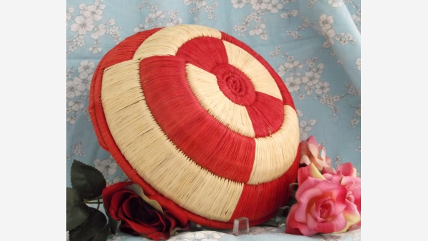 home-treasures.com - Artisan Red/Cream Basket - Free Shipping!