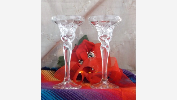 home-treasures.com - Crystal Taper Holders - Pair - Free Shipping!