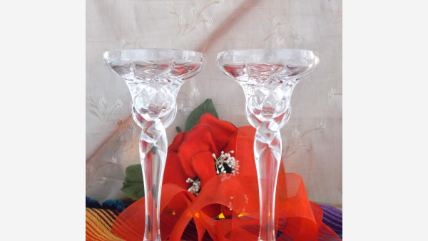 home-treasures.com - Crystal Taper Holders - Pair - Free Shipping!