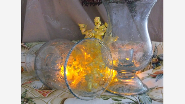 home-treasures.com - Pair Glass Hurricane Lamps - Free Shipping!
