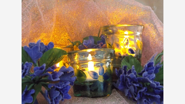home-treasures.com - "Sea-Glass" Votives - Set of 4 - Free Shipping!