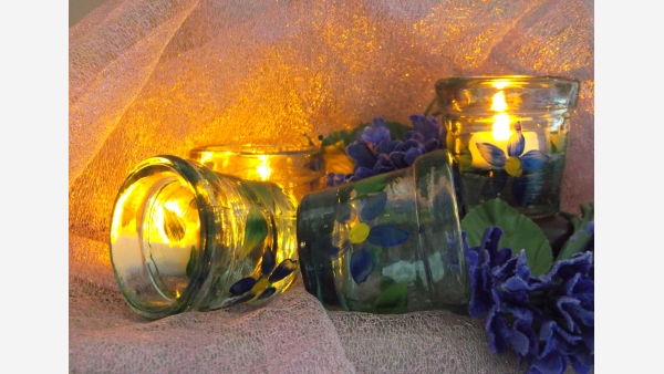 home-treasures.com - "Sea-Glass" Votives - Set of 4 - Free Shipping!