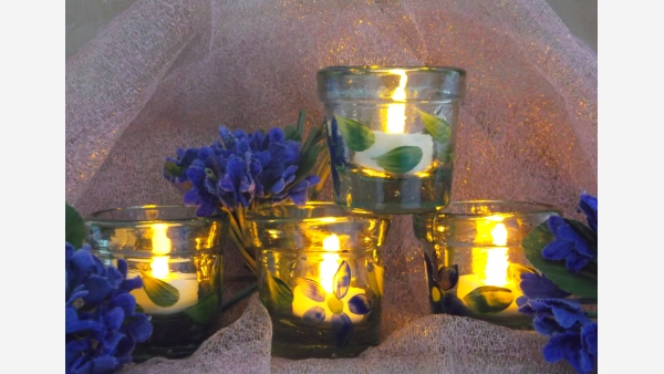 home-treasures.com - "Sea-Glass" Votives - Set of 4 - Free Shipping!