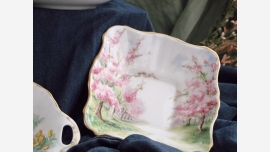 home-treasures.com English China - "Blossom" Royal Albert Crown China Square Dish - "Blossom"