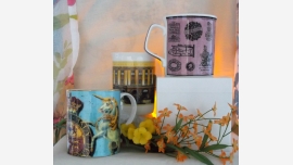 Gift-Quality Fine China Coffee Mugs - Set of Three - Free Shipping!