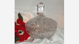 Crystal Footed Candy Dish and Lid - Gift Quality