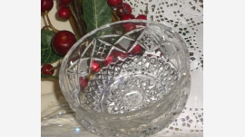 Set of Three Unique-Pattern Crystal Serving Bowls