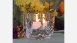 home-treasures.com Crystal Votive Holders - "Wave" Crystal Tea-light Votive Holders - Group of Three