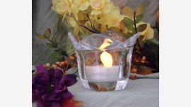 home-treasures.com Smooth Tulip-shape Crystal Votive Holders Pair Smooth Crystal "Tulip"-shaped Votive Holders