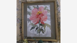 Original Floral Watercolor in Quality Custom Framing - Free Shipping!