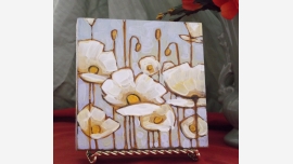 home-treasures.com Original Oil Painting - Poppies Original Oil Painting on Wood Box Frame
