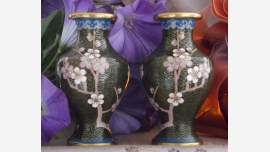 home-treasures.com - Pair Cloisonne Oriental Vases - Free Shipping!