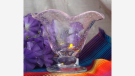 home-treasures.com - Pale Pink Art-Glass Compote - Free Shipping!