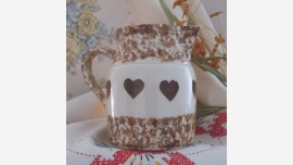 Cottage-Style Roseville Spongeware Pitcher - Free Shipping!