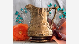 home-treasures.com - Copper-Colored Glazed Ewer - England