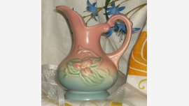 Vtg. HULL Art Pottery Ewer in Wildflower Design - A Fine Gift! - Free Shipping!