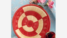 home-treasures.com - Artisan Red/Cream Basket - Free Shipping!