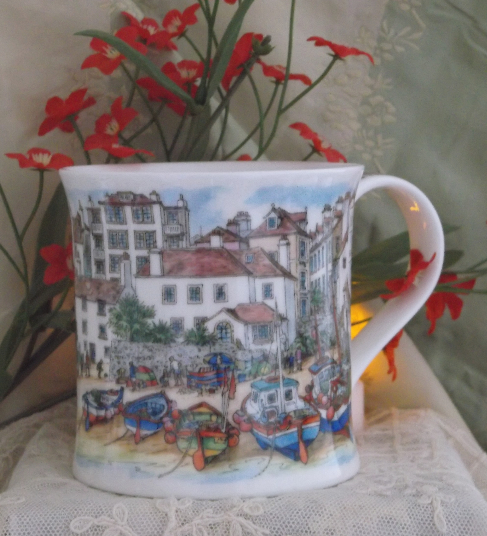 Pair English Mugs Cottage Scenes Free Shipping! www.home