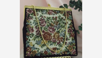 "Petit-Point" Purse - Fine Vtg. Needlepoint - Free Shipping!